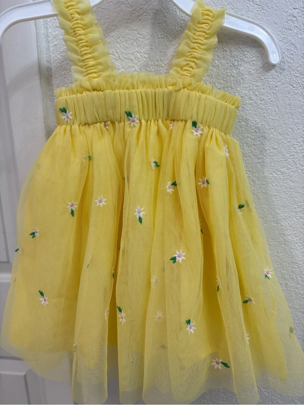 GAP Baby Yellow Ruffle Sundress with Floral Accents